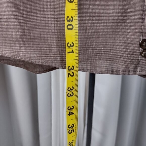 Stafford Men's Cotton Blend Brown Button Down Shirt. Size 16.5 (32-33) - Picture 6 of 12